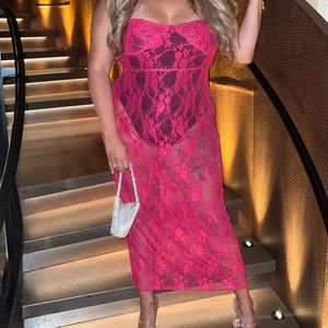 Pretty little thing, pink lace see-through